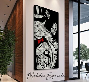 Foto 4 | Foto 4 | Cuadro Canvas Alec Monopoly Money Graffiti Neon Urbano