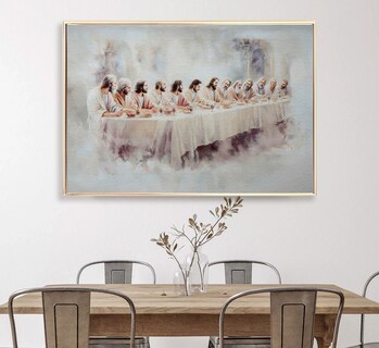 Foto 3 | Foto 3 | Cuadro Ultima Cena En Lienzo Canvas Opción De Marco Flotante