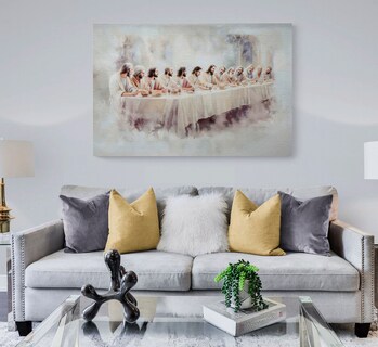 Foto 4 | Foto 4 | Cuadro Ultima Cena En Lienzo Canvas Opción De Marco Flotante