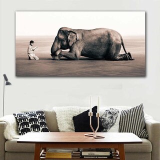 Foto 1 | Foto 1 | Cuadro Aashes And Snow Elefante Niño Gregory Colbert Canvas