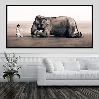 Foto 2 | Foto 2 | Cuadro Aashes And Snow Elefante Niño Gregory Colbert Canvas