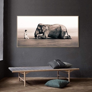 Foto 3 | Foto 3 | Cuadro Aashes And Snow Elefante Niño Gregory Colbert Canvas