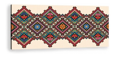 Foto 1 | Foto 1 | Cuadros Arte Huichol Mexicano En Lienzo Canvas Artístico No Sintetico 60x110cm Materiales De Calidad