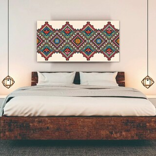 Foto 2 | Foto 2 | Cuadros Arte Huichol Mexicano En Lienzo Canvas Artístico No Sintetico 60x110cm Materiales De Calidad