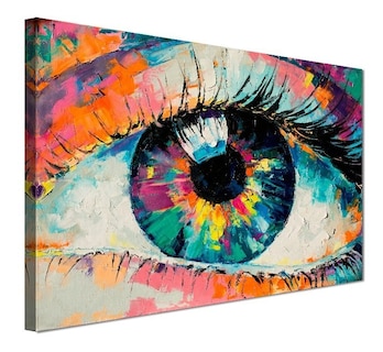 Foto 1 | Foto 1 | Cuadro Decorativo Canvas Pintura Al Oleo Impresa, Ojo Color Color Negro Armazón Bastidor De Madera