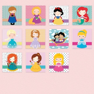 Foto 5 | Foto 5 | Set 4 Cuadros Princesas Disney Bebé En Lienzo Canvas