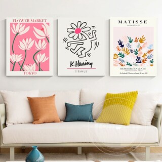 Foto 1 | Foto 1 | Set Cuadros Flores Matisse Keith Haring Flower Market Canvas