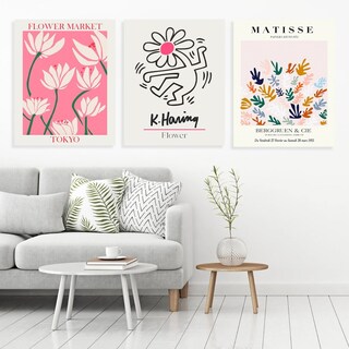 Foto 3 | Foto 3 | Set Cuadros Flores Matisse Keith Haring Flower Market Canvas