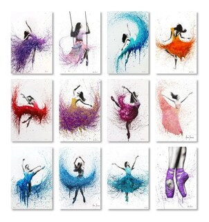 Foto 3 | Foto 3 | Cuadros Bailarinas Ballet Moderno Abstracto En Canvas Color Armazón Bastidor