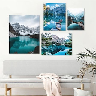 Foto 5 | Foto 5 | Cuadros Paisajes Modernos Lagos Montañas Viaje Set Canvas Hd