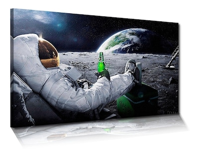 Foto 1 | Foto 1 | Cuadro Astronauta Con Cerveza Grande Con Marco