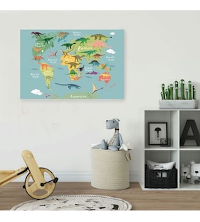 Foto 3 | Foto 3 | Cuadro De Dinosaurios Para Cuarto Bebé Niños En Tela Canvas