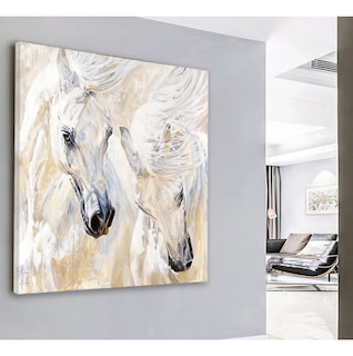 Foto 1 | Foto 1 | Cuadro Pintura Caballos Moderno Estilo Oleo En Canvas