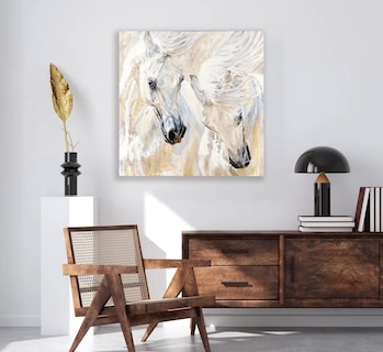 Foto 4 | Foto 4 | Cuadro Pintura Caballos Moderno Estilo Oleo En Canvas