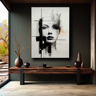 Foto 1 | Foto 1 | Cuadro Moderno Rostro Mujer Abstracto Minimalista Canvas