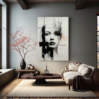 Foto 2 | Foto 2 | Cuadro Moderno Rostro Mujer Abstracto Minimalista Canvas