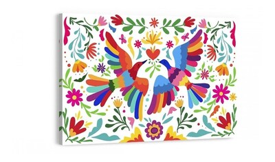 Foto 1 | Foto 1 | Cuadro Arte Huichol Otomí Mexicano En Canvas Con Bastidor