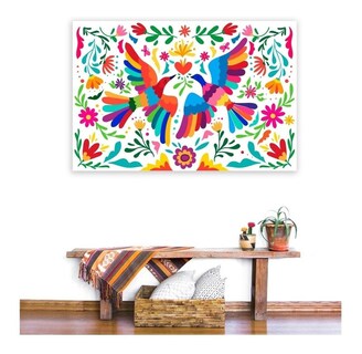Foto 2 | Foto 2 | Cuadro Arte Huichol Otomí Mexicano En Canvas Con Bastidor