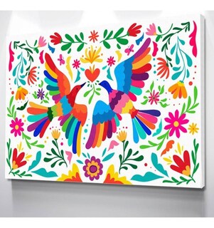 Foto 5 | Foto 5 | Cuadro Arte Huichol Otomí Mexicano En Canvas Con Bastidor