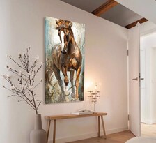 Cuadro Caballos Canvas Abstracto Moderno Tipo Óleo Calidad