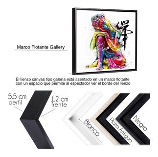 Foto 3 | Foto 3 | Cuadro Canvas Buda Color En Lienzo No Sintetico Listo Para C Color Multicolor Armazón Bastidor