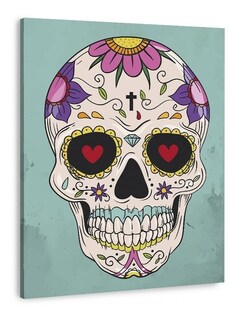 Foto 1 | Foto 1 | Cuadro Calavera Arte Dia De Muertos Calaverita En Canvas