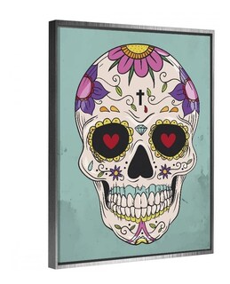 Foto 4 | Foto 4 | Cuadro Calavera Arte Dia De Muertos Calaverita En Canvas