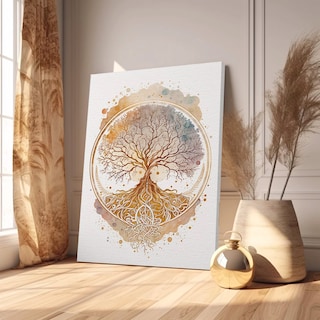 Foto 1 | Foto 1 | Cuadro Arbol De La Vida Arte Mexicano En Canvas De Algodón Ecológico Moderno Hd Materiales De Calidad