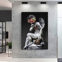 Cuadro Estatua Ángel Moderno Graffiti Grande Canvas 120x80cm