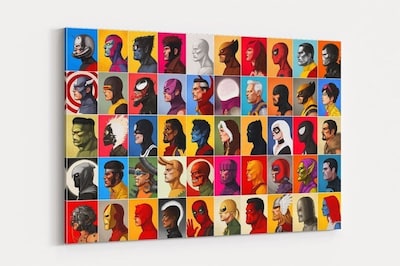 Foto 2 | Foto 2 | Cuadro Canvas Marvel Universo Superheroes Retratos 90x60cm Color Multicolor Armazón Bastidor