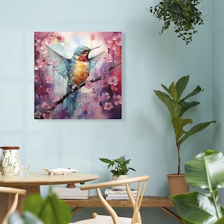 Foto 3 | Foto 3 | Cuadro Canvas Colibrí Floral Mariposa 55x55 Cm.