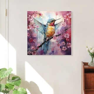 Foto 4 | Foto 4 | Cuadro Canvas Colibrí Floral Mariposa 55x55 Cm.