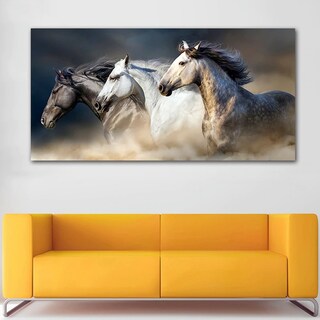 Foto 5 | Foto 5 | Cuadro Caballos Corriendo Moderno En Canvas Alta Calidad Hd