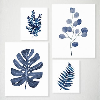 Foto 5 | Foto 5 | Set Cuadros Decorativos Plantas Azules Minimalistas Flores
