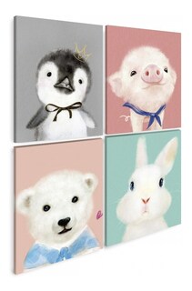 Foto 1 | Foto 1 | Set Cuadros Tela Canvas Cuarto Bebé Animales Envio Gratis