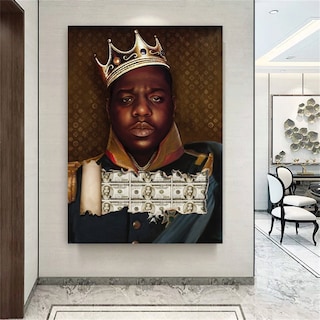 Foto 4 | Foto 4 | Cuadro Hip Hop Biggie Smalls Crown Notorious Canvas 120x80cm