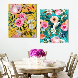 Foto 1 | Foto 1 | Set Cuadros Flores Estilo Vintage Lienzo Canvas Tipo Oleo Hd