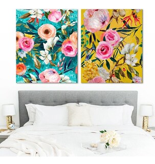 Foto 2 | Foto 2 | Set Cuadros Flores Estilo Vintage Lienzo Canvas Tipo Oleo Hd