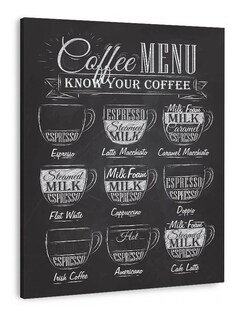 Foto 4 | Foto 4 | Cuadro Tipos De Café Cafeteria Coffee Menu Vintage Canvas Hd