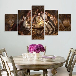 Foto 2 | Foto 2 | Ultima Cena Set 5 Cuadros En Lienzo Canvas Con Bastidor