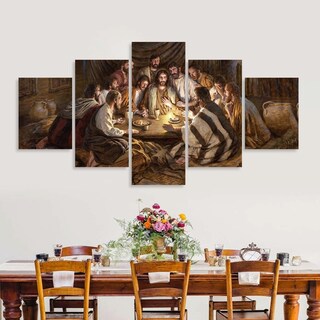 Foto 3 | Foto 3 | Ultima Cena Set 5 Cuadros En Lienzo Canvas Con Bastidor