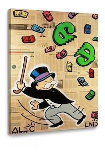 Foto 1 | Foto 1 | Cuadro Canvas Alec Monopoly Money Graffiti Dollars Grande