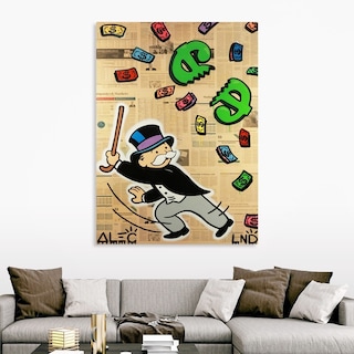 Foto 3 | Foto 3 | Cuadro Canvas Alec Monopoly Money Graffiti Dollars Grande
