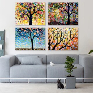 Foto 5 | Foto 5 | Cuadro Canvas Grande Arbol Acuarela Abstracto Colores Moderno Estilo Galeria No Sintetico Tintas Eco