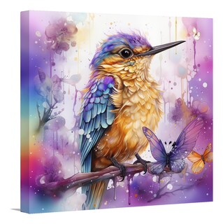 Foto 1 | Foto 1 | Cuadro Canvas Colibrí Floral Mariposa 55x55 Cm.