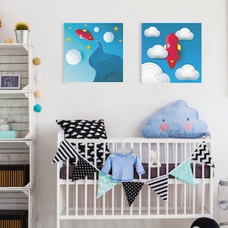 Foto 3 | Foto 3 | Set Cuadros Canvas Niños Bebé Astronautas Cohetes En Lienzo