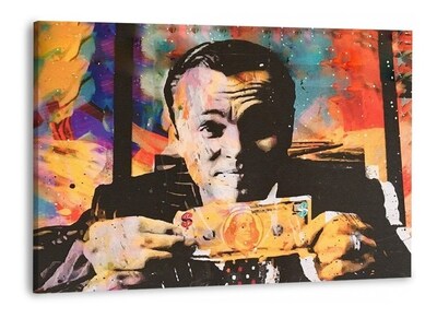 Foto 1 | Foto 1 | Cuadro Abstracto Wolf Of Wall Street Money En Lienzo Canvas Estilo Galeria