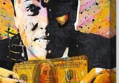 Foto 3 | Foto 3 | Cuadro Abstracto Wolf Of Wall Street Money En Lienzo Canvas Estilo Galeria