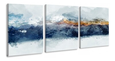 Foto 1 | Foto 1 | Tríptico Cuadros Canvas Arte Abstracto Paisaje Montañas Hd