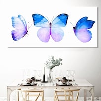 Cuadro Mariposas Colores  Acuarela Moderno Lienzo Canvas Hd